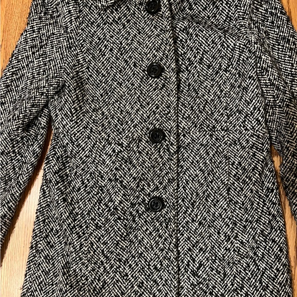 J.Crew Factory Black and White Heritage Pea Coat Rear Pleating Size 6 - Picture 8 of 9